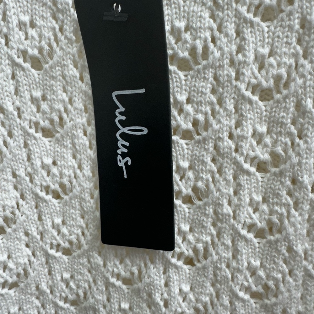 New Lulu's Cream Lace Knit Sweater - Picture 6 of 7